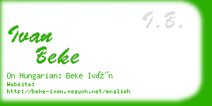 ivan beke business card